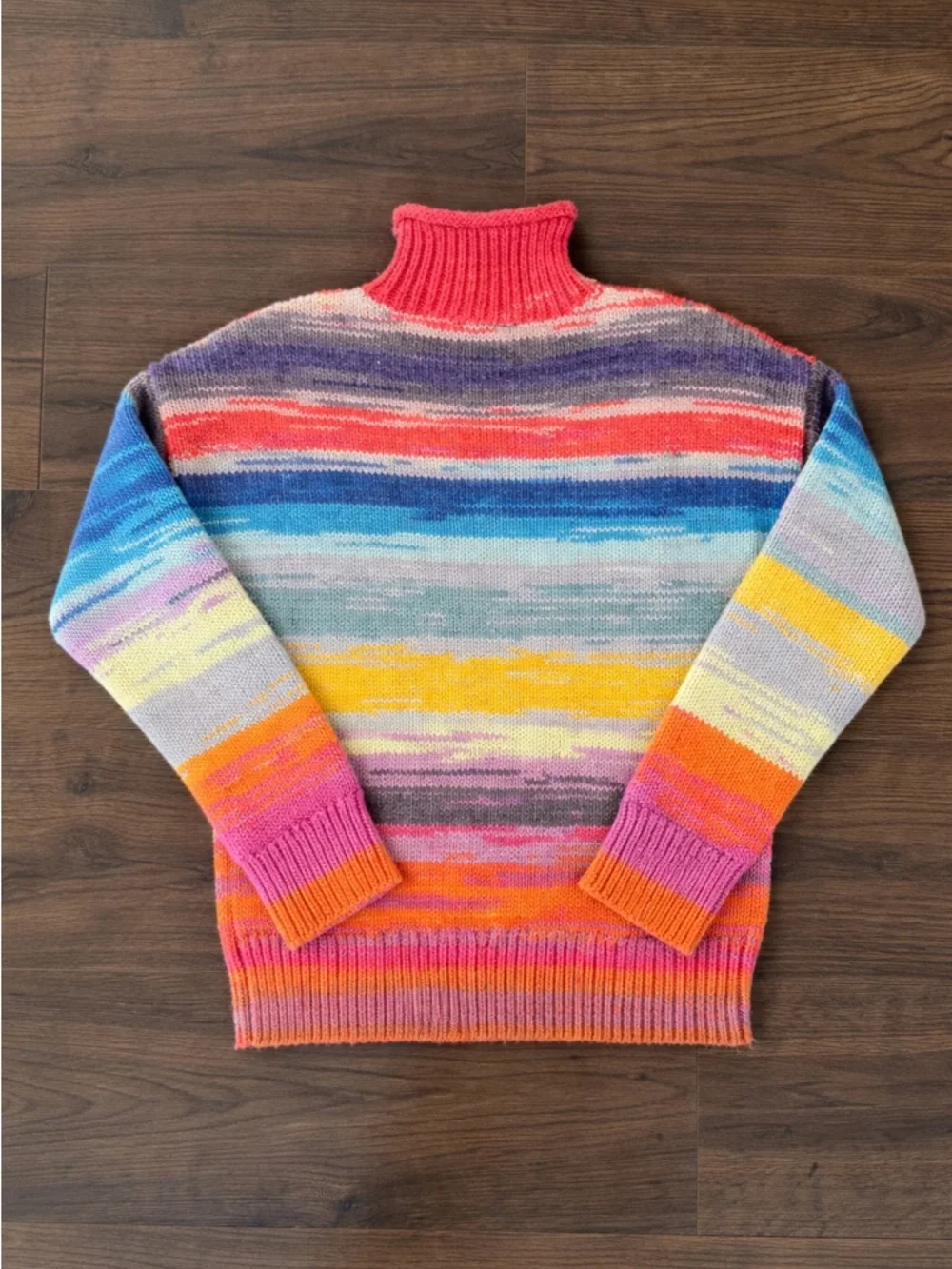 GAP Y2K Multicolor Striped Turtleneck Sweater - Picture 4 of 5